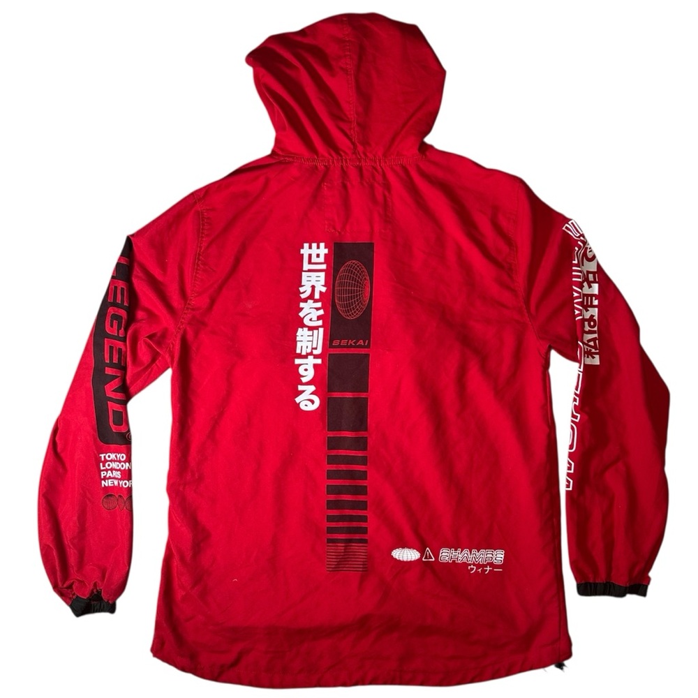 Brooklyn Cloth "Legend" Lightweight Red Pullover Windbreaker Men's Medium - Picture 2 of 8